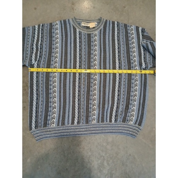Vintage Norm Thompson Italy Mens Large Knit Cosby Coogi Style Crewneck Sweater - Picture 3 of 7